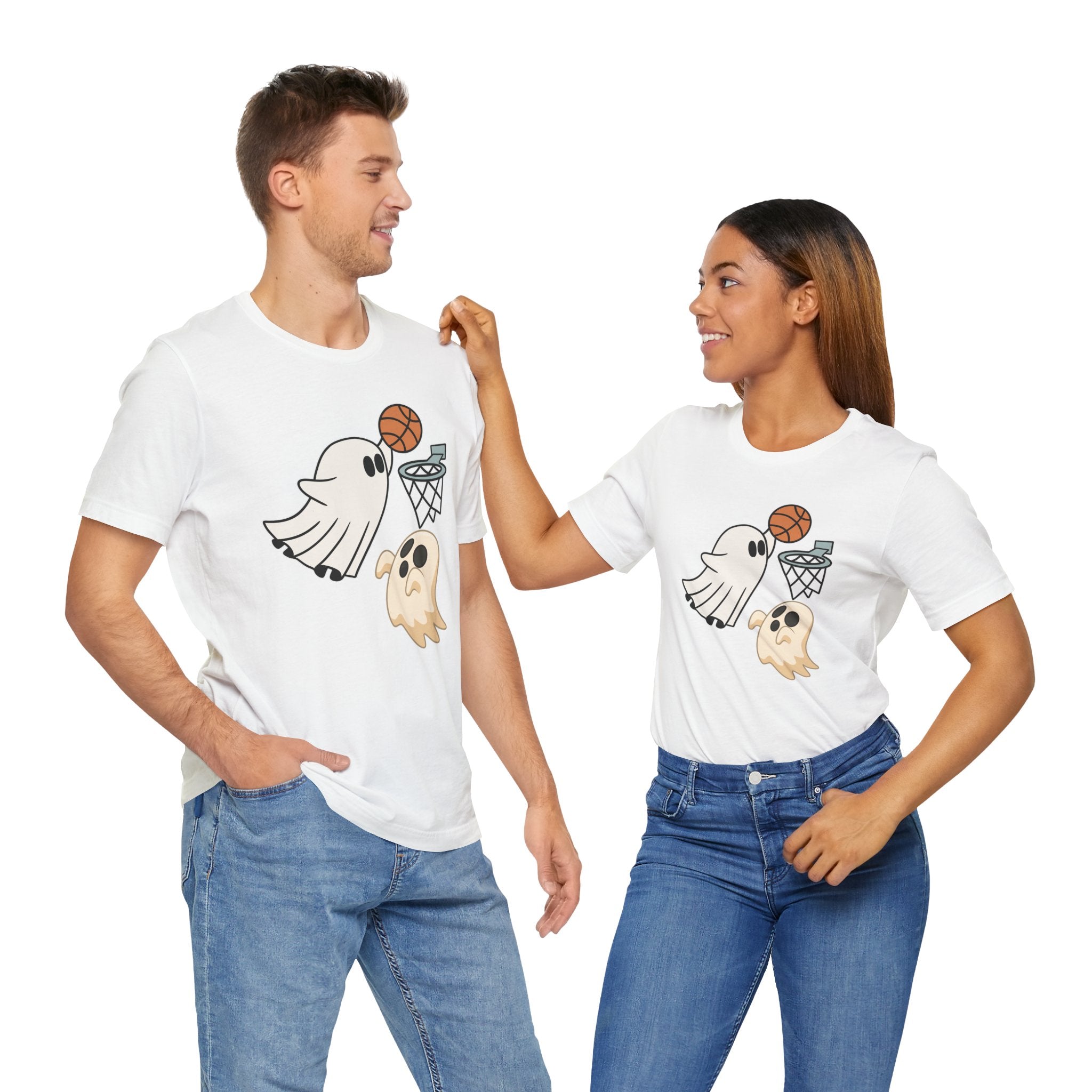 Slam Dunk Ghost T-Shirt – Funny Basketball Halloween Ghost Unisex Tee