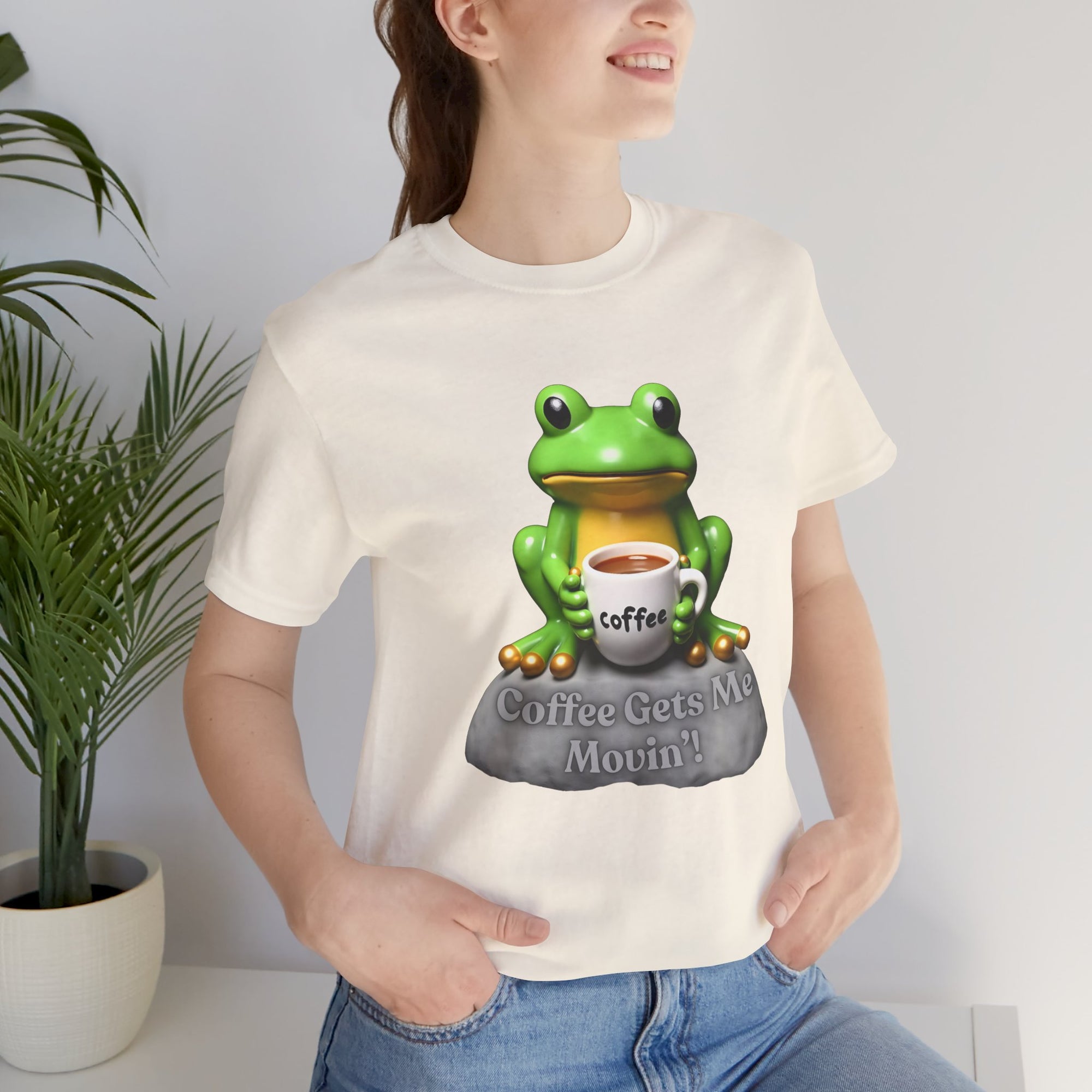 Cute Coffee Frog T-Shirt – Funny Frogcore Aesthetic Tee for Coffee Lovers, Cozy Cartoon Frog Shirt, Gift for Caffeine Addicts