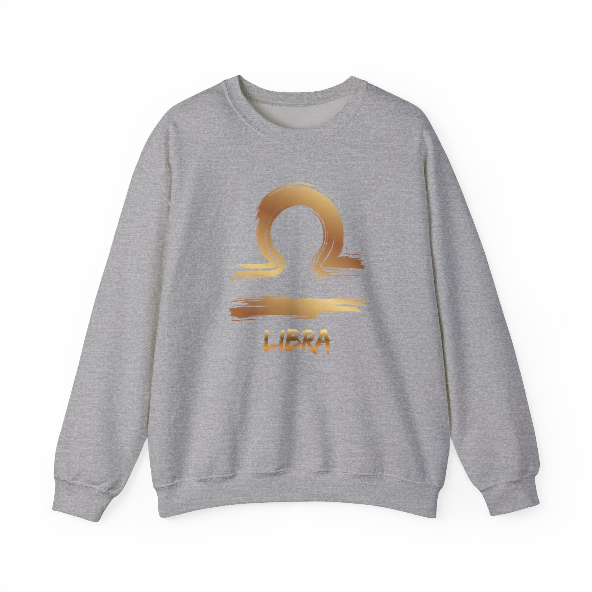 Gray sweatshirt with Libra zodiac symbol on a white background