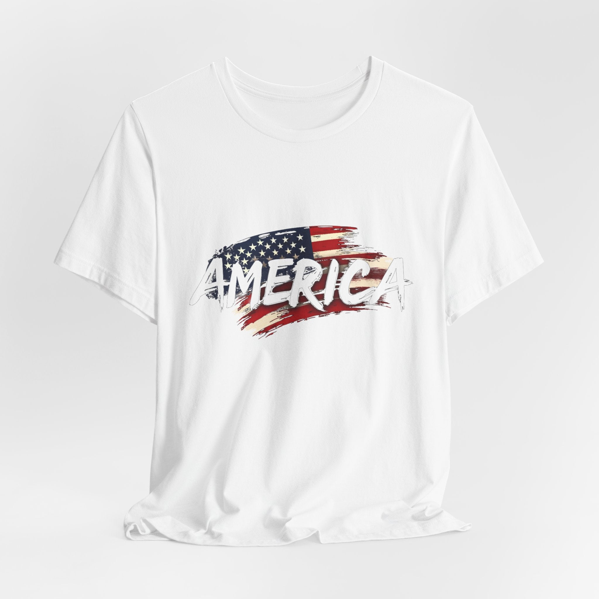 America Vintage Style Patriotic Flag Graphic T-Shirt