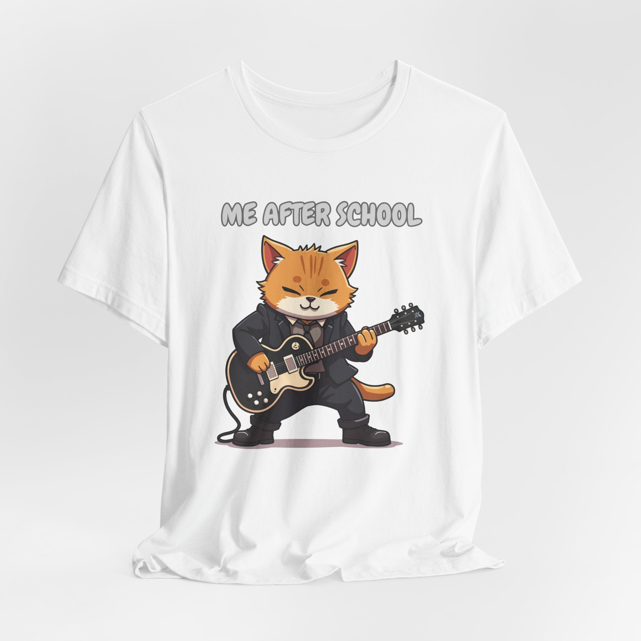 Me After School – Cat Playing Guitar Funny Graphic Unisex T-Shirt