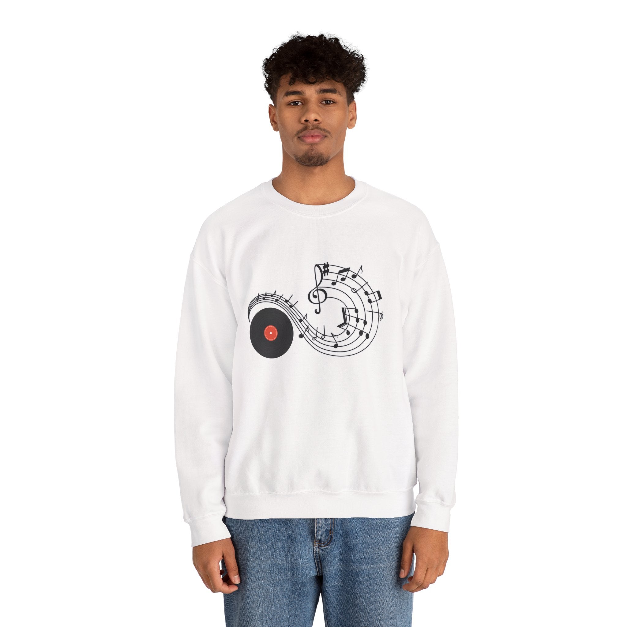Vinyl Retro Music Lover Vintage Record Notes Sweatshirt