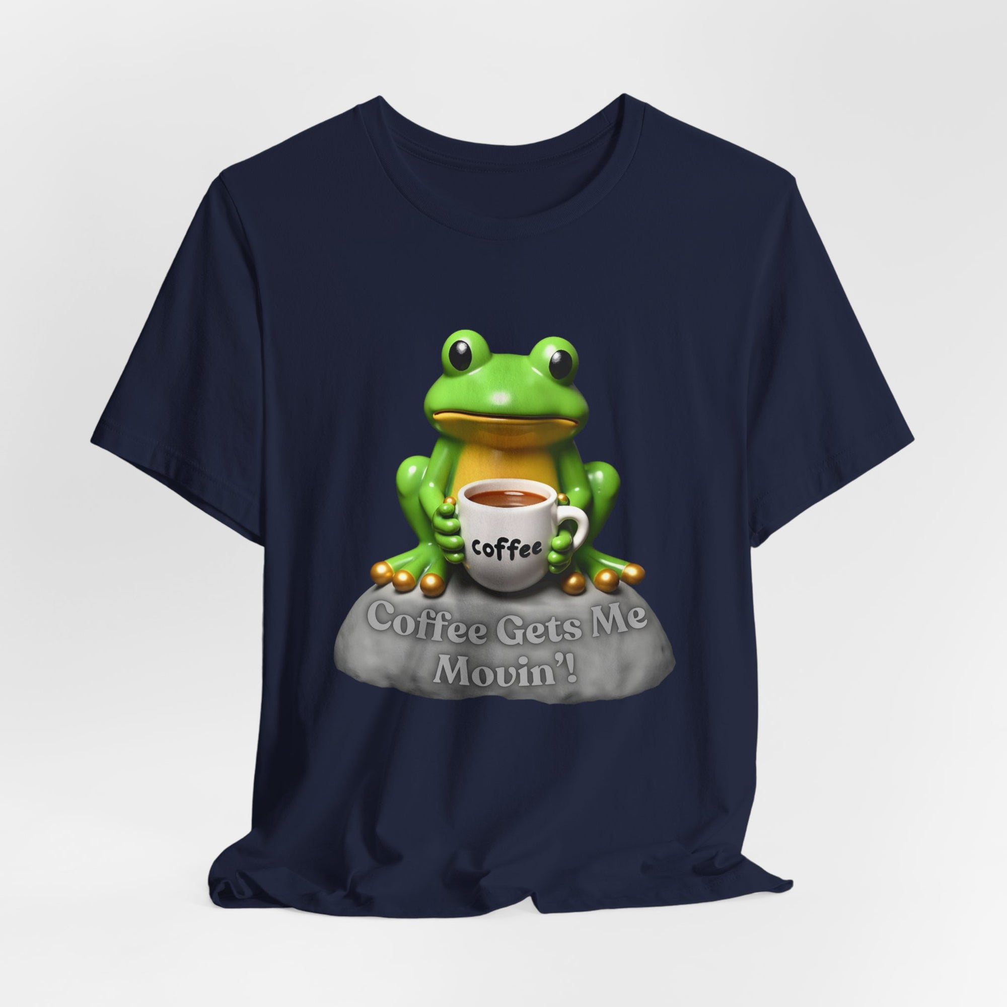 Cute Coffee Frog T-Shirt – Funny Frogcore Aesthetic Tee for Coffee Lovers, Cozy Cartoon Frog Shirt, Gift for Caffeine Addicts