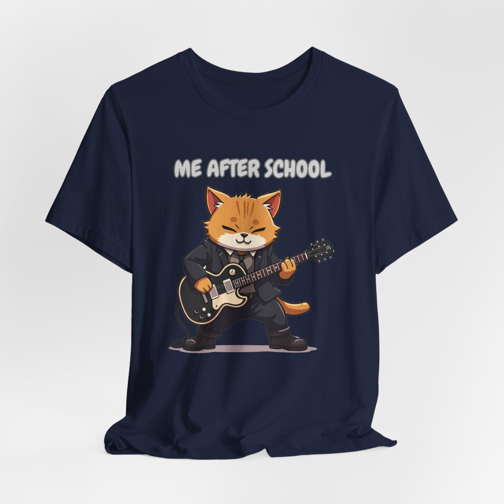 Me After School – Cat Playing Guitar Funny Graphic Unisex T-Shirt