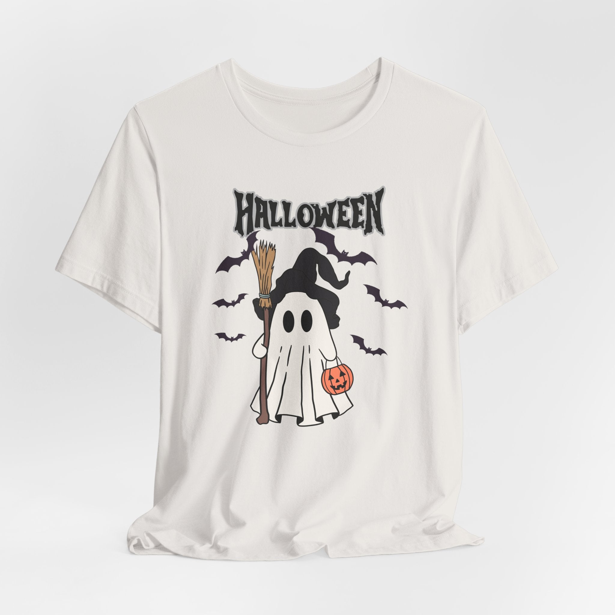 Sweeper Ghost & Bats Halloween Pumpkin Unisex T-Shirt