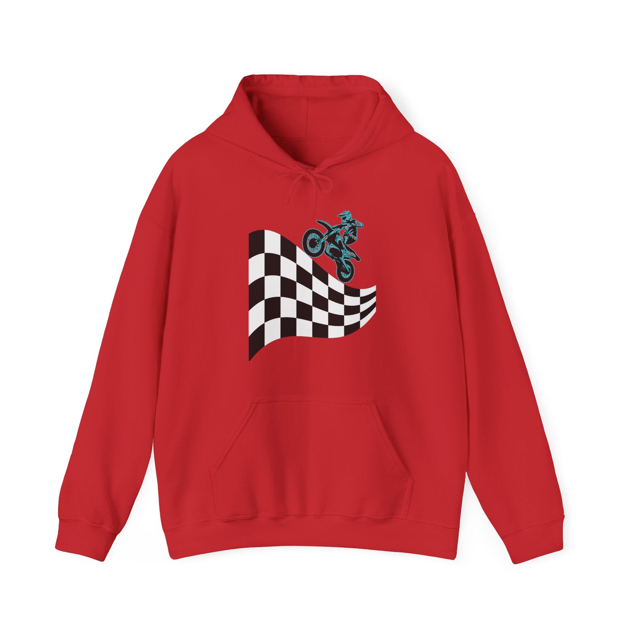 Motocross Dirt Bike Racing Finish Line Victory Flag Hoodie