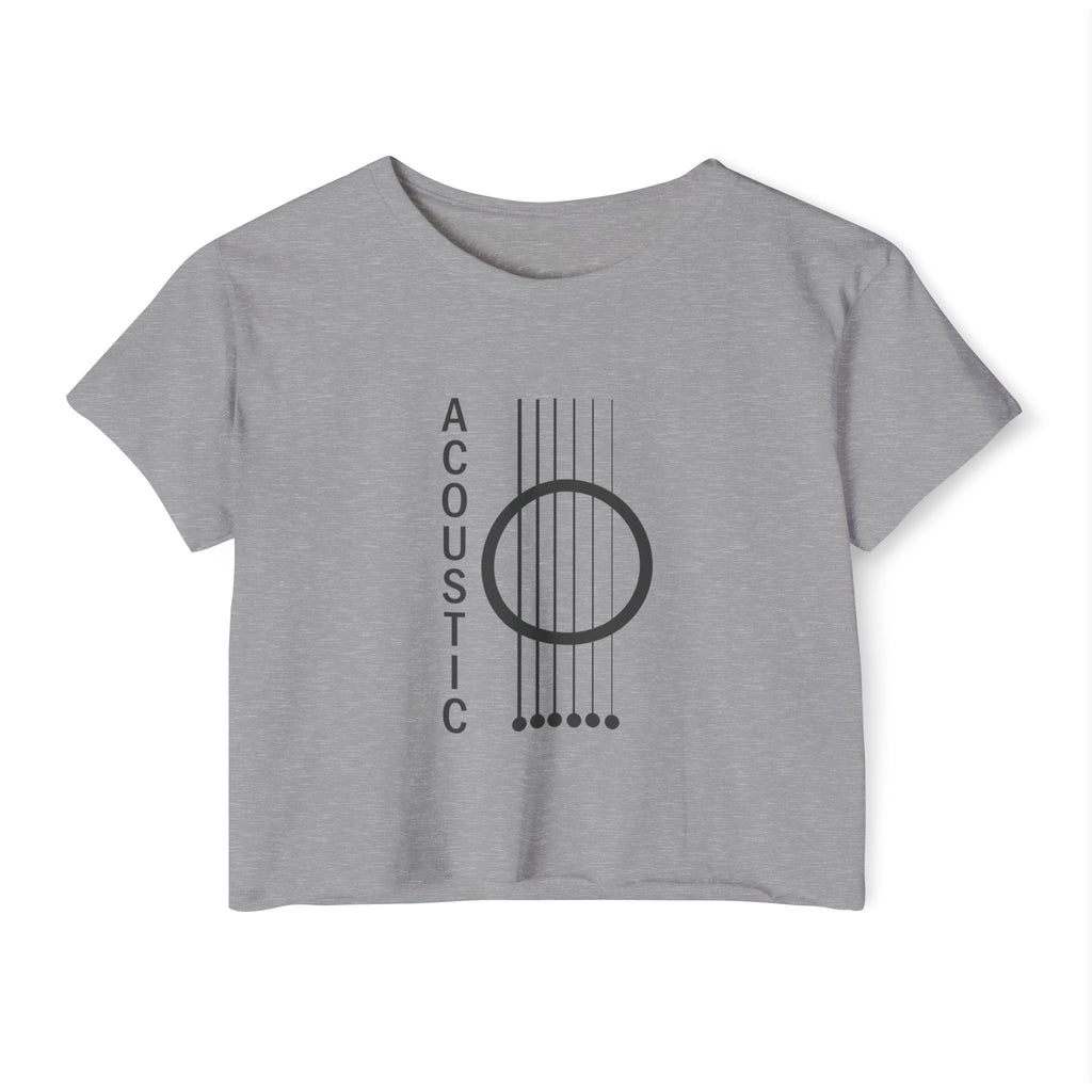 Gray t-shirt with 'Acoustic' design on a white background