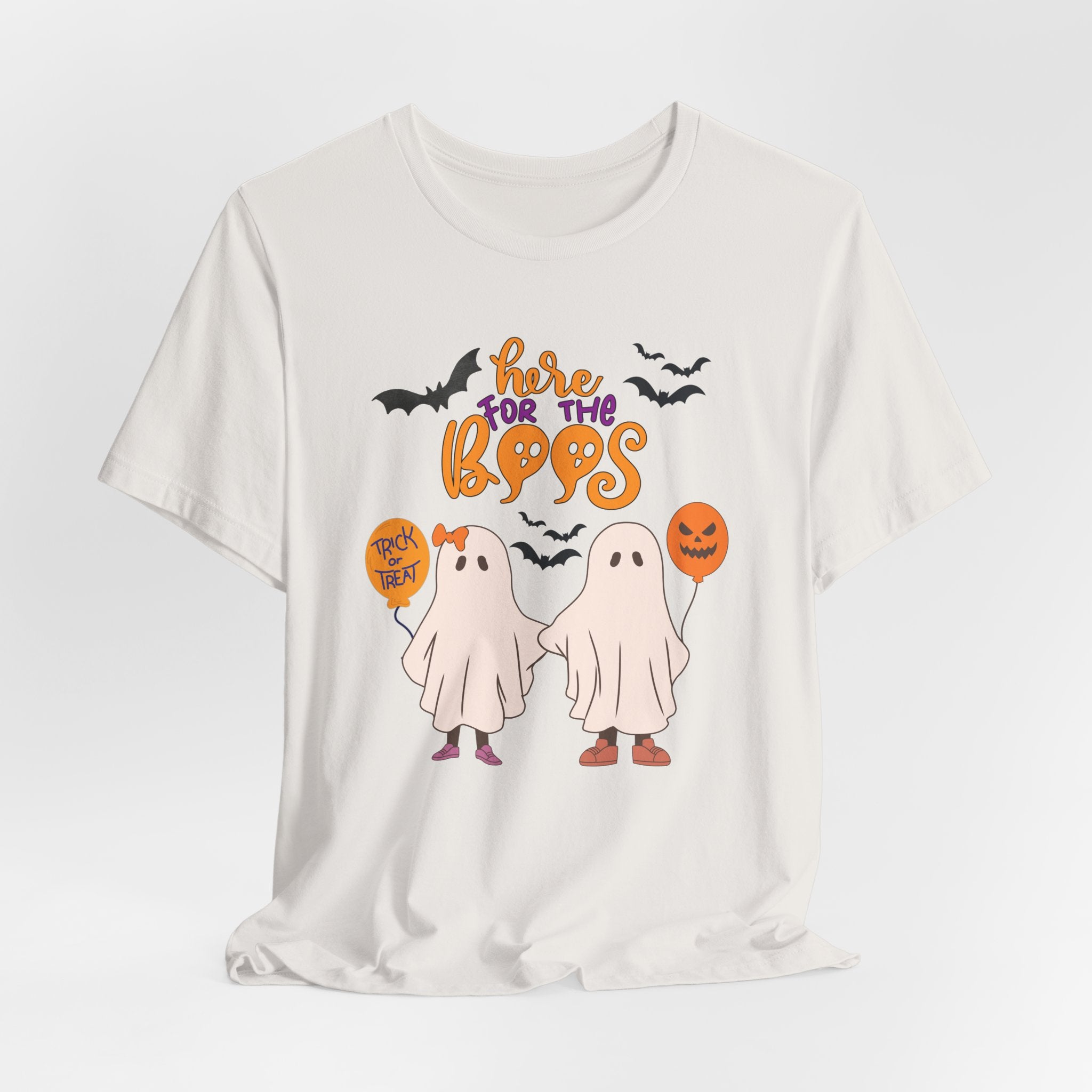 Vintage white t-shirt with Halloween-themed graphics and text on a white background