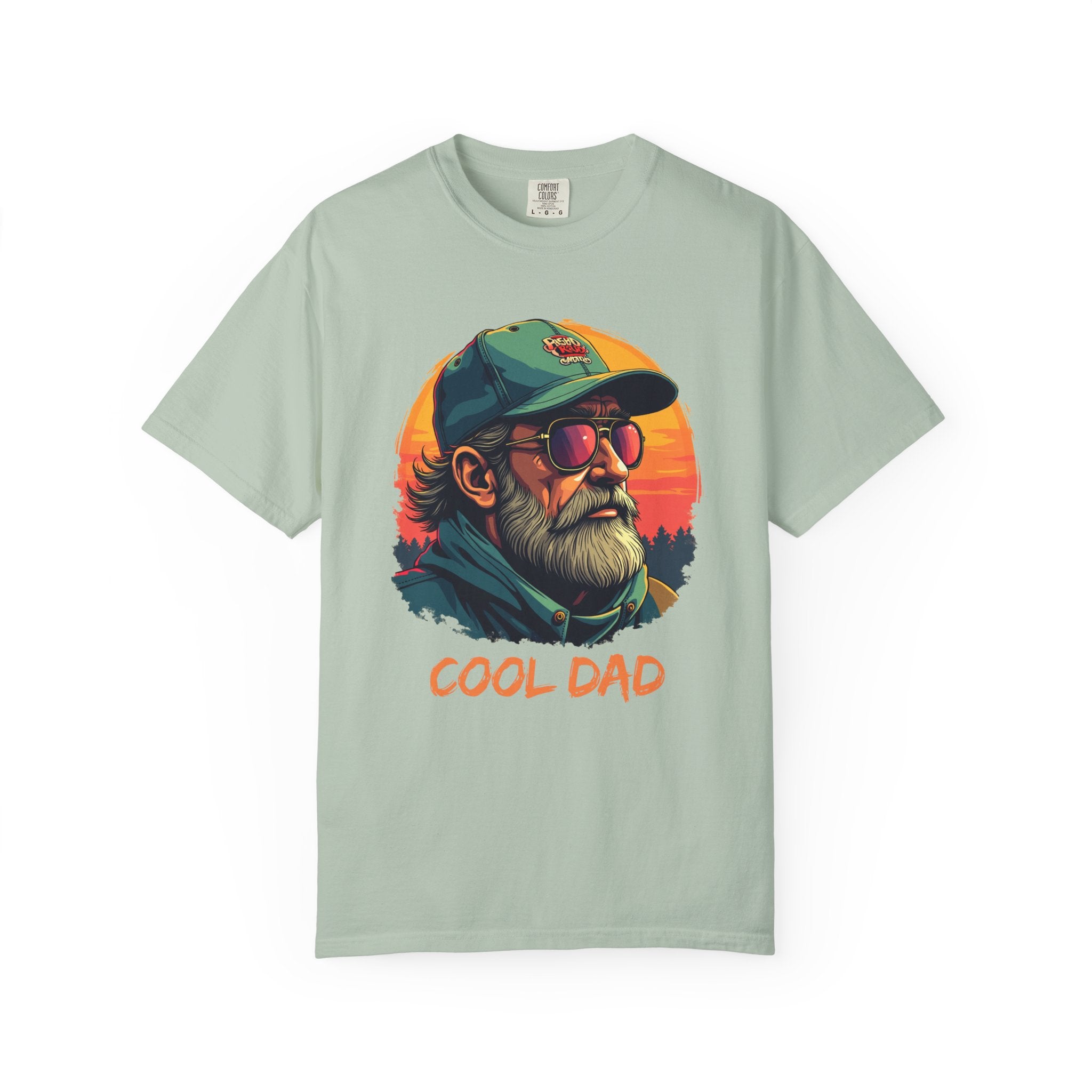 Bay light green t-shirt with 'Cool Dad' graphic design on a white background